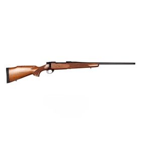 Howa M1500 Walnut Hunter bolt action rifle with traditional fixed wood stock.